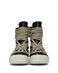 schwarze hohe Sneakers aus Leder von Rick Owens