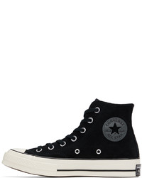 schwarze hohe Sneakers aus Leder von Converse