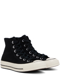 schwarze hohe Sneakers aus Leder von Converse