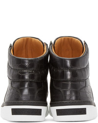 schwarze hohe Sneakers aus Leder von Jimmy Choo