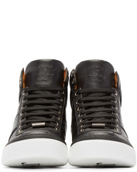 schwarze hohe Sneakers aus Leder von Jimmy Choo