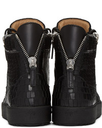 schwarze hohe Sneakers aus Leder von Giuseppe Zanotti