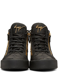 schwarze hohe Sneakers aus Leder von Giuseppe Zanotti