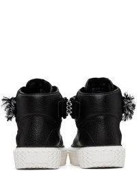 schwarze hohe Sneakers aus Leder von Lanvin