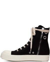 schwarze hohe Sneakers aus Leder von Rick Owens DRKSHDW