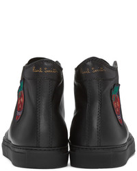 schwarze hohe Sneakers aus Leder von Paul Smith