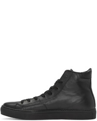 schwarze hohe Sneakers aus Leder von Paul Smith