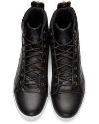 schwarze hohe Sneakers aus Leder von Diesel