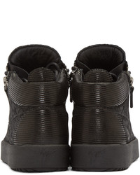 schwarze hohe Sneakers aus Leder von Giuseppe Zanotti