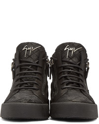 schwarze hohe Sneakers aus Leder von Giuseppe Zanotti