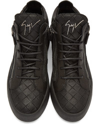 schwarze hohe Sneakers aus Leder von Giuseppe Zanotti