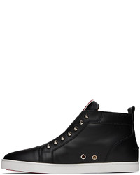 schwarze hohe Sneakers aus Leder von Christian Louboutin