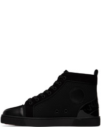 schwarze hohe Sneakers aus Leder von Christian Louboutin