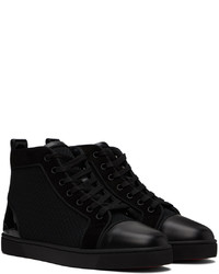 schwarze hohe Sneakers aus Leder von Christian Louboutin