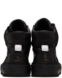 schwarze hohe Sneakers aus Leder von Guidi