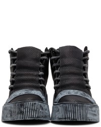 schwarze hohe Sneakers aus Leder von Boris Bidjan Saberi