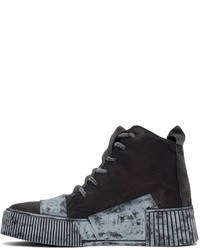 schwarze hohe Sneakers aus Leder von Boris Bidjan Saberi