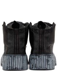 schwarze hohe Sneakers aus Leder von Boris Bidjan Saberi