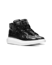 schwarze hohe Sneakers aus Leder von Alexander McQueen