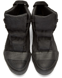 schwarze hohe Sneakers aus Leder von Boris Bidjan Saberi