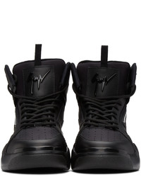 schwarze hohe Sneakers aus Leder von Giuseppe Zanotti