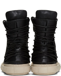 schwarze hohe Sneakers aus Leder von D.gnak By Kang.d