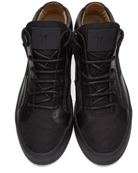 schwarze hohe Sneakers aus Leder von Giuseppe Zanotti