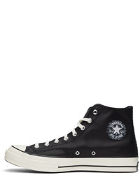 schwarze hohe Sneakers aus Leder von Converse