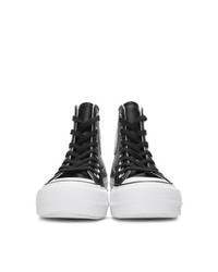 schwarze hohe Sneakers aus Leder von Converse