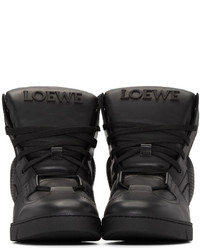 schwarze hohe Sneakers aus Leder von Loewe