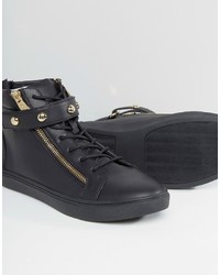 schwarze hohe Sneakers aus Leder von Juicy Couture