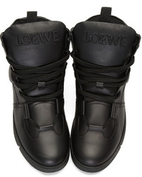 schwarze hohe Sneakers aus Leder von Loewe