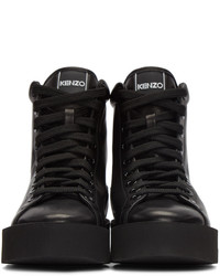 schwarze hohe Sneakers aus Leder von Kenzo