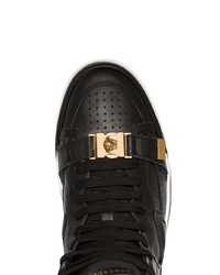 schwarze hohe Sneakers aus Leder von Versace