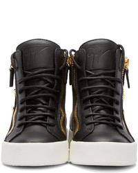 schwarze hohe Sneakers aus Leder von Giuseppe Zanotti