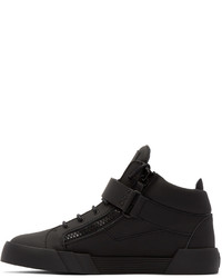 schwarze hohe Sneakers aus Leder von Giuseppe Zanotti