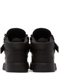 schwarze hohe Sneakers aus Leder von Giuseppe Zanotti