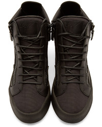 schwarze hohe Sneakers aus Leder von Giuseppe Zanotti