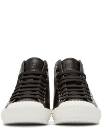 schwarze hohe Sneakers aus Leder von Jimmy Choo