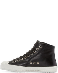 schwarze hohe Sneakers aus Leder von Jimmy Choo