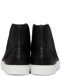 schwarze hohe Sneakers aus Leder von Brioni