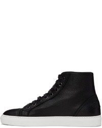 schwarze hohe Sneakers aus Leder von Brioni