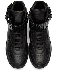 schwarze hohe Sneakers aus Leder von Moschino