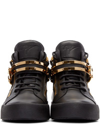 schwarze hohe Sneakers aus Leder von Giuseppe Zanotti