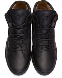 schwarze hohe Sneakers aus Leder von Giuseppe Zanotti