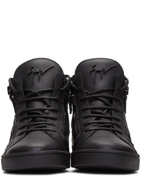 schwarze hohe Sneakers aus Leder von Giuseppe Zanotti