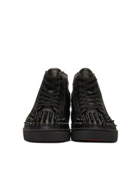 schwarze hohe Sneakers aus Leder von Christian Louboutin