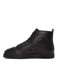 schwarze hohe Sneakers aus Leder von Christian Louboutin