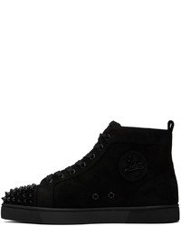 schwarze hohe Sneakers aus Leder von Christian Louboutin