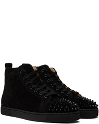 schwarze hohe Sneakers aus Leder von Christian Louboutin